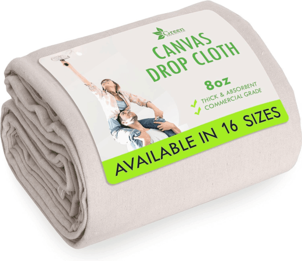 All Purpose Canvas Drop Cloth - Canvas Tarp, Fabric Drop Cloth Curtains, Drop Cloth for Painting, Floor & Furniture Protection, Painters Drop Cloth, Paint Drop Cloth (Canvas Sheet 4X12)