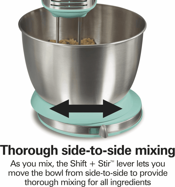 Classic Stand and Hand Mixer, 4 Quarts, 6 Speeds with Quickburst, Bowl Rest, 290 Watts Peak Power, Blue (64658) - Image 6