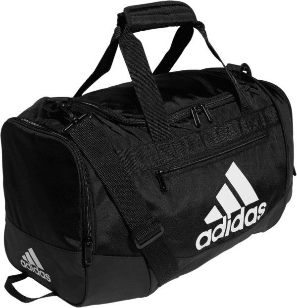 Unisex Defender 4.0 Gym Duffel Bag for Men and Women, Black/White, Small (38L)