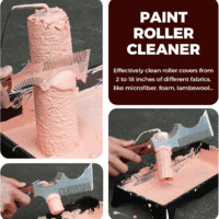 8-In-1 Painters Tool - Paint Brush Comb, Paint Roller Cleaner, Stainless Steel Scraper, Putty Knife, Paint Can Opener, Wooden Handle - Image 4