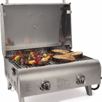 Chef'S Style Tabletop Portable Propane Gas Grill with Dual Burners (20,000 Btus Total), Twist-Start Ignition Stainless Steel BBQ Grill for Camping, Tailgates, BBQ, Hassle-Free Setup - Image 8