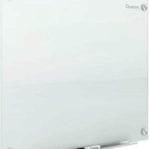 Magnetic Glass Dry Erase White Board, 48''W X 36''H Whiteboard, Infinity Frameless Mounting, White Surface (G4836W)