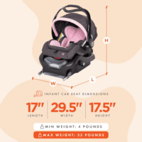 Infant Car Seat with Canopy & Grow-With-Me Insert, Secure Snap Gear 35, Wild Rose - Image 3