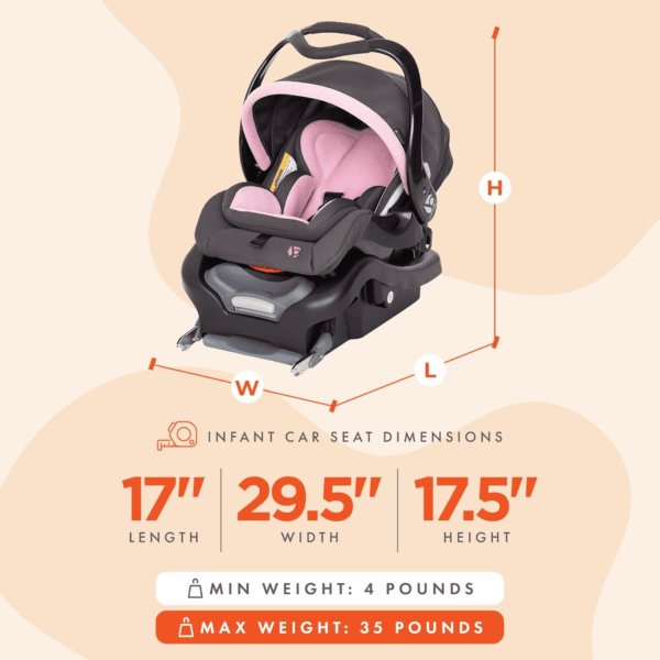 Infant Car Seat with Canopy & Grow-With-Me Insert, Secure Snap Gear 35, Wild Rose - Image 3