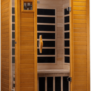 Andora 2-Person Low EMF FAR Infrared Sauna with Red Light & Bluetooth Speakers | Personal Indoor Spa for Home & Gym – Made from Canadian Hemlock