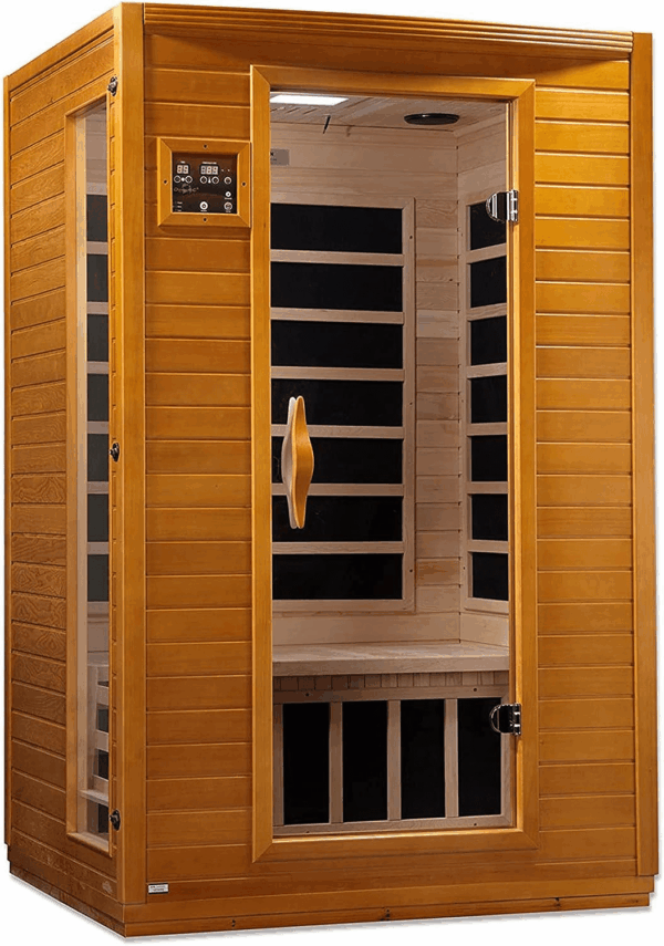 Andora 2-Person Low EMF FAR Infrared Sauna with Red Light & Bluetooth Speakers | Personal Indoor Spa for Home & Gym – Made from Canadian Hemlock