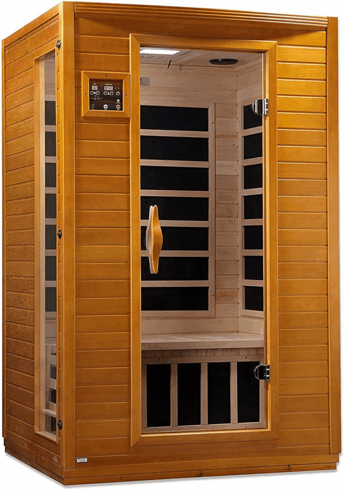 Andora 2-Person Low EMF FAR Infrared Sauna with Red Light & Bluetooth Speakers | Personal Indoor Spa for Home & Gym – Made from Canadian Hemlock