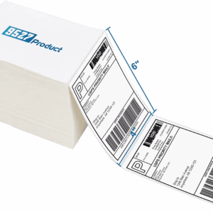 Fanfold 4 X 6 Direct Thermal Labels White Perforated Shipping Label, 500 Labels per Stack,1 Stack