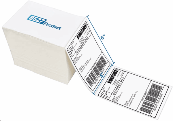 Fanfold 4 X 6 Direct Thermal Labels White Perforated Shipping Label, 500 Labels per Stack,1 Stack