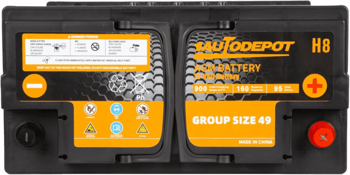 BCI Group 49 Car Battery, 12V 95Ah Size H8 Automotive Battery Premium Maintenance Free AGM Batteries, 900CCA, 160RC - Image 4