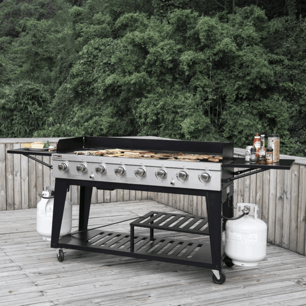 8-Burner Gas Grill, 104,000 BTU Liquid Propane Grill, Independently Controlled Dual Systems, Outdoor Party or Backyard BBQ, Black - Image 5
