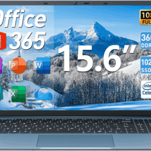 15.6 Inch Laptops, Windows 11 Laptop Computers with 36GB RAM 128GB EMMC+1024GB SSD, Celeron N5095 Quad-Core, 1 Year Office 365, Wifi 6, 180° Viewing, USB 3.2, HDMI, Type-C, 7000Mah Battery