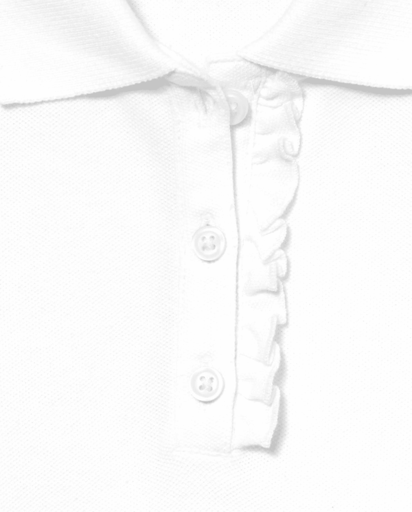 Girls' Short Sleeve Ruffle Pique Polo - Image 2