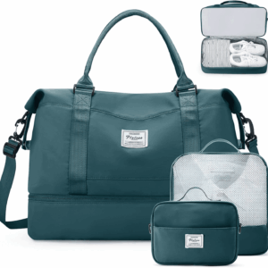Weekender Bags for Women,Travel Duffle Overnight Bag with Shoe Compartment,Personal Item Carry on Bag,Gym Bag,3 Pcs Set