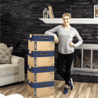 Small Prime Moving Box 10 Pack, Reinforced Handles, Tape-Free Assembly, Attached Lid, 16-In X 12-In X 12-In (0062716) - Image 7