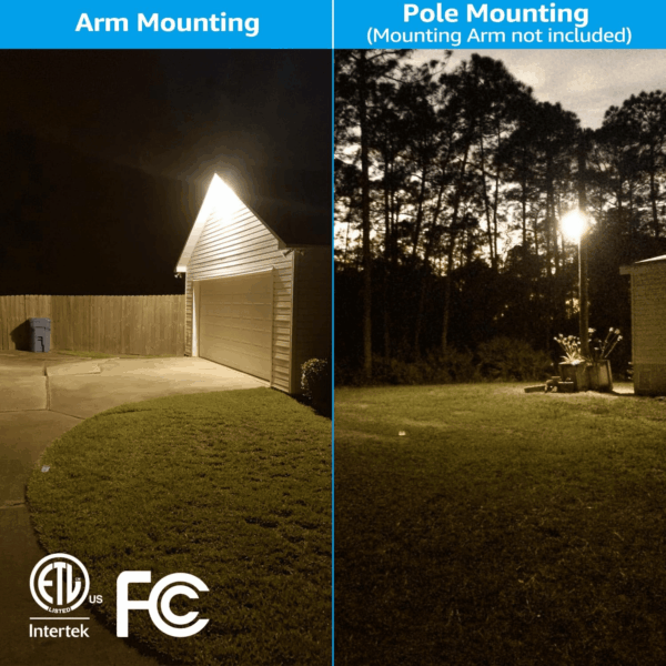 LED Barn Light, Dusk to Dawn Area Lights with Photocell, Outdoor Security Flood Lighting, ETL & FCC Listed, IP65 Waterproof, Aluminum, 110-277V, Garage, Yard, 3000K Warm White, Bronze - Image 3