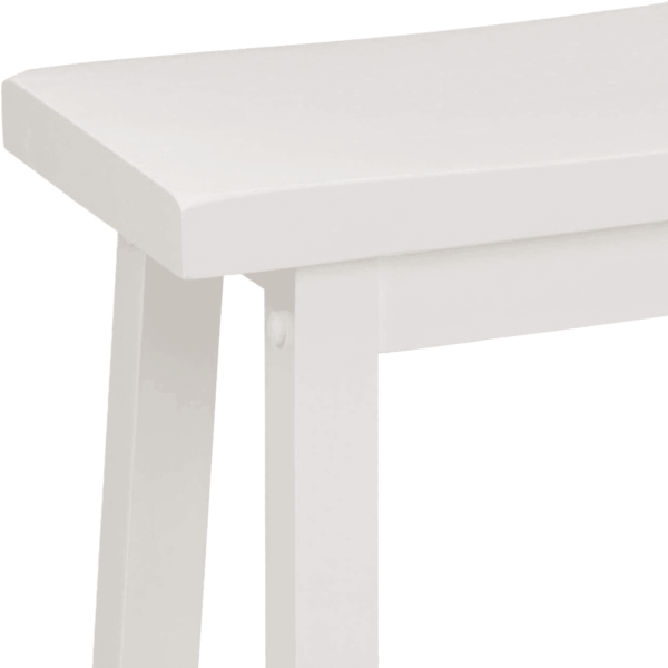 Solid Wood Saddle-Seat Counter Height Kitchen Island Barstool, 24 Inch Height, White - Set of 2 - Image 7