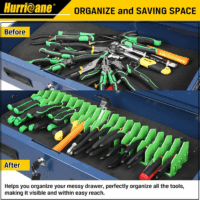 Plier Organizer Rack, 10-Slot Pliers Cutters Organizer Rack with Non-Slip Rubber Base, Tool Organizer, Tool Drawer Toolbox Organizer and Storage, Green, Extendable Design, Fit 3” H, 1 Pack - Image 5
