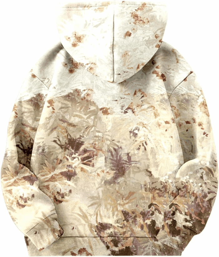 Camo Hoodies for Teen Girls Cute Sweatshirt Maple Leaf Print Oversized Fleece Sweatshirts Pullover Tops with Pocket - Image 4