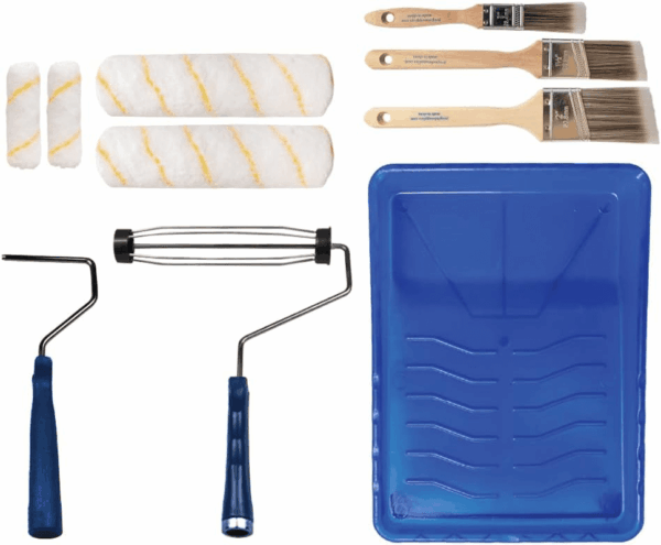 - Paint Roller Set, Paint Brush, Paint Tray - 10 Piece Set - Roller Paint Brush - Wall Painting Roller Naps for Professional or Home Owners - All Paints and Stains.
