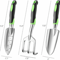 Garden Tools, 3-Piece Garden Tool Set with Non-Slip Ergonomic Handles, Lightweight Aluminum Alloy Rust-Proof Durable Gardening Hand Tools, Ideal Gardening Tools Gifts for Women and Men - Image 6