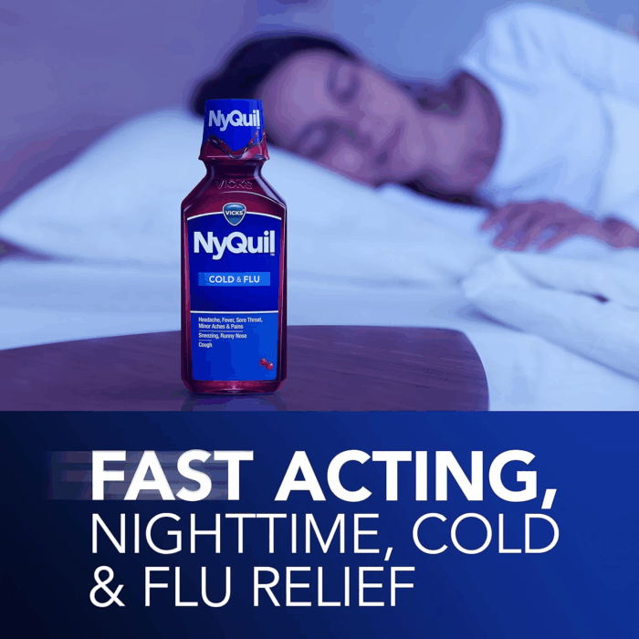 Dayquil & Nyquil SEVERE Cold & Flu Medicine, Relief for Headache, Fever, Sore Throat, Minor Aches & Pains, Nasal Congestion, Sinus Pressure, Stuffy Nose, and Cough, Co-Pack, 2 X 12 OZ - Image 5