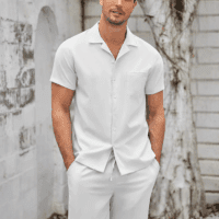 Mens Short Sets 2 Piece Summer Beach Outfits Short Sleeve Shirts and Shorts Sets for Men - Image 2