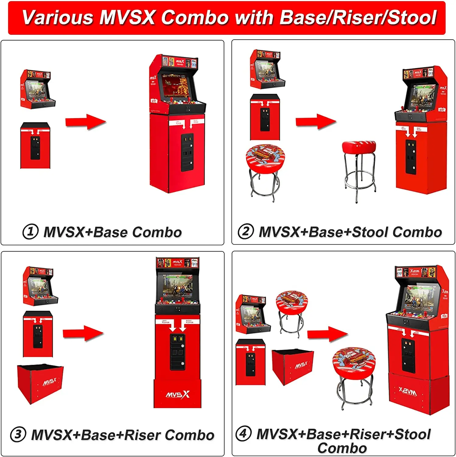 MVSX Arcade Machine and Base Combo, Pre-Loaded 50 SNK Retro Arcade Games - Image 2