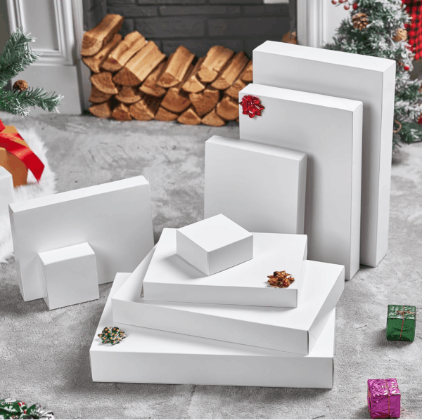 12PCS 17" Christmas Shirt Gift Boxes with Lid for Presents, Extra Large 4" Deep White Paper Box, 4 Assorted Different Size Robe Box for Clothes, Xmas Birthday Holiday Wedding Gift Wrapping Decor - Image 7