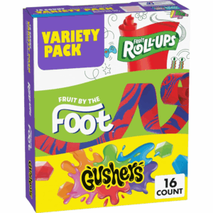 Fruit Roll-Ups, , Gushers, Easter Basket Stuffers, Fruit Flavored Snacks Variety Pack, Gluten Free, 16 Ct, 10.2 Oz