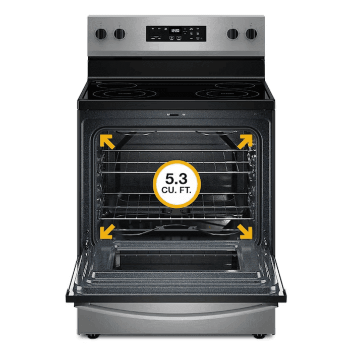 Flexible Cooktop 30-In Glass Top 4 Burners 5.3-Cu Ft Freestanding Electric Range ( Stainless Steel ) - Image 13