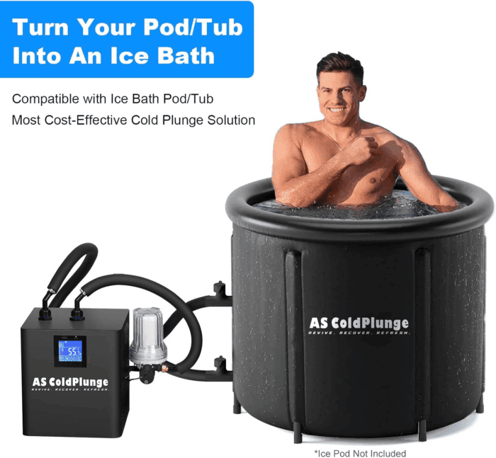Ice Bath Water Chiller for Cold Plunge Tubs, 1/3 HP Upgraded Ice Bath Chiller with External Filter Water Pump, Ideal for Cold Plunge Recovery Ice Bath Tubs Home Use 110V Cooling Chiller - Image 2