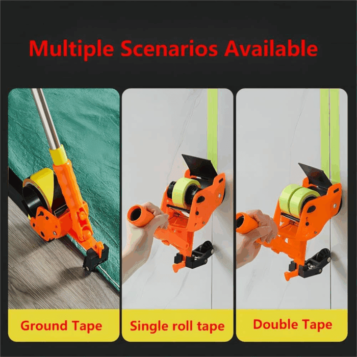 Floor Tape Applicator，Masking Tape Machine Kit with Extendable Pole for Wall and Floor Painting - 2-In-1 Tape Dispenser and Sticker Applicator Tool Set - Image 6