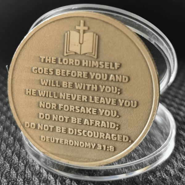 Rooted in Christ the Lord Is My Rock, My Fortress, My Deliverer Faith-Based Christian Challenge Coin Bible Verse Gift (Pack of 10) - Image 6