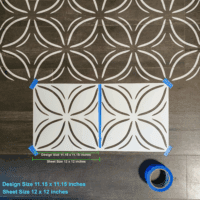 2 Pcs 12" X 12" Tile Stencil Painting Stencil for Walls and Floors - Reusable - Stencils for Painting - Stencil for Home Decor (Design-6) - Image 5