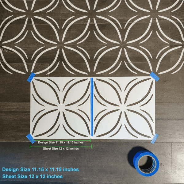 2 Pcs 12" X 12" Tile Stencil Painting Stencil for Walls and Floors - Reusable - Stencils for Painting - Stencil for Home Decor (Design-6) - Image 5