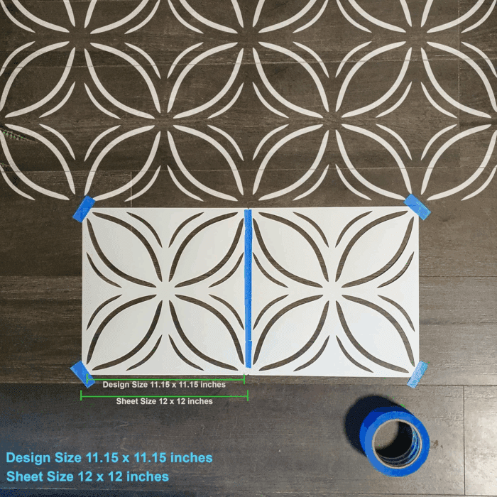 2 Pcs 12" X 12" Tile Stencil Painting Stencil for Walls and Floors - Reusable - Stencils for Painting - Stencil for Home Decor (Design-6) - Image 5