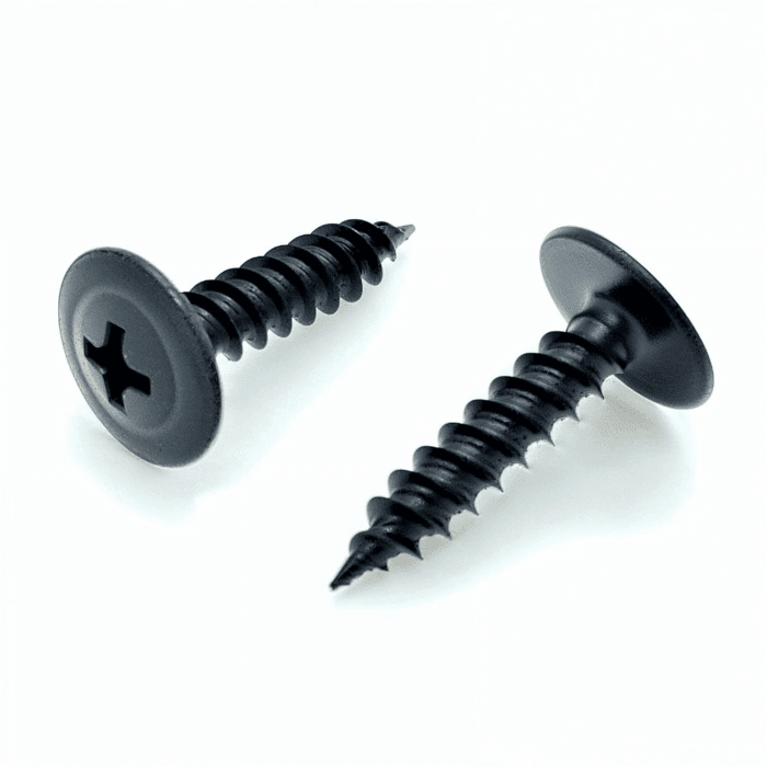 #8 X 3/4", 100 Qty Phillips Small Black Modified Truss Head Screws, Deep Thread Sharp Point, Carbon Steel Black Phosphate Coated Self-Tapping Screws for Wood & Metal (BCP1078)