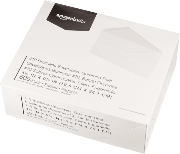 #10 Business Letter Envelopes with Gummed Seal, 500-Pack, No Tint - Image 6