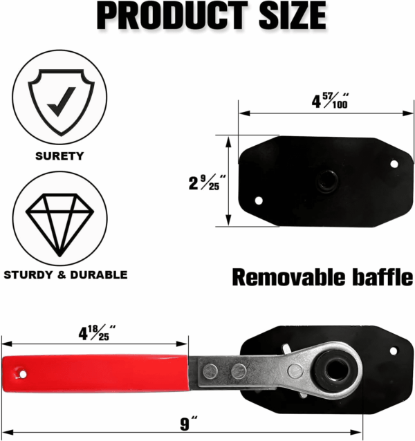 Brake Caliper Compression Tool,Caliper Piston Compressor Tool 4 in 1 Universal Disc Brake Pad Spreader,360° Swing Ratchets,Automotive Tools with 4 Break Caliper Hangers,Red - Image 2
