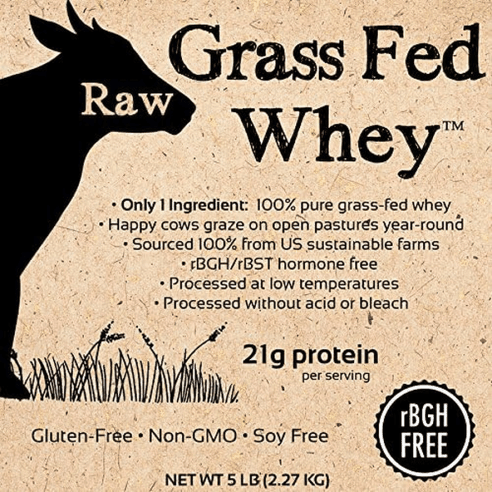 Raw Grass Fed Whey Protein Powder, Happy Healthy Cows, Undenatured, Gmo-Free, Hormone Free, Soy Free, Gluten Free, Unflavored, Unsweetened, 5LB - Image 3