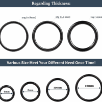 4Pcs 16G 18G 20G Surgical-Steel-Piercing-Ring-Nose-Rings-Hinged-Hoop-Earrings,6Mm 8Mm 10Mm 12Mm Seamless Stainless Steel Clicker Eyebrow Septum Piercing Hoop,Sliver Black Gold Rose Gold Rainbow Body Jewelry Set - Image 4