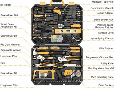 228 Piece Socket Wrench Auto Repair Tool Combination Package Mixed Tool Set Hand Tool Kit with Plastic Toolbox Storage Case - Image 3