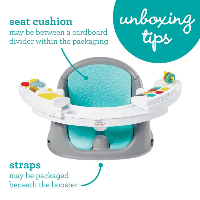 Music & Lights 3-In-1 Discovery Seat and Booster with Piano - Convertible Infant Activity, Feeding Seat and Table Booster, Lavender and Teal - Image 7