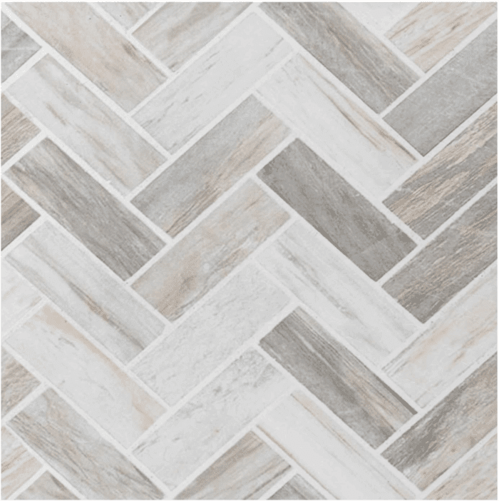 Retro Self Adhesive 12-Inch Vinyl Floor Tiles, 20 Tiles - 12" X 12", Stone Herringbone Pattern - Peel & Stick, DIY Flooring for Kitchen, Dining Room, Bedrooms & Bathrooms by  Home Decor