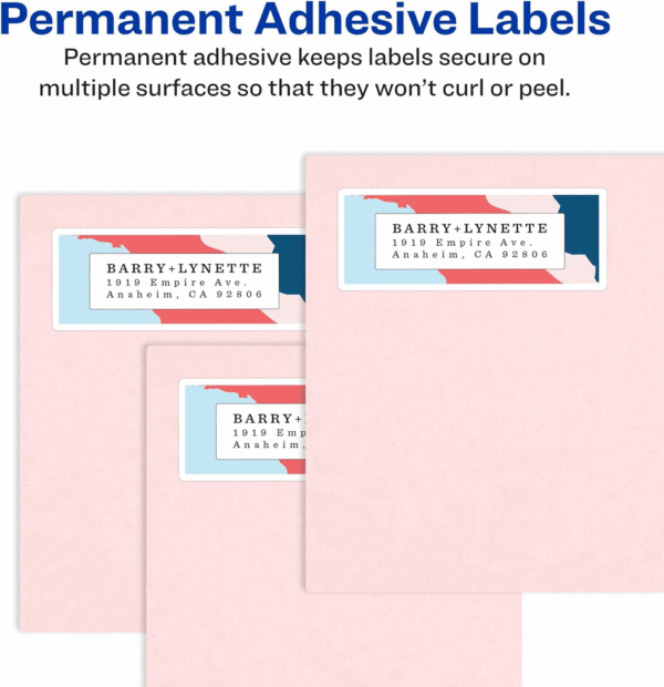 Printable Return Address Labels with Sure Feed, 2/3" X 1-3/4", White, 600 Blank Mailing Labels (18294) - Image 2