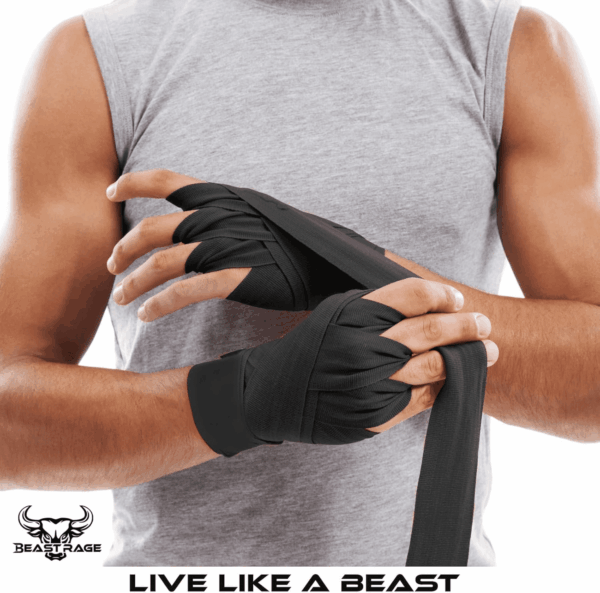 Boxing Hand Wraps 4.5 Meter Martial Arts Bandages Inner Gloves Wrist Support Straps Punching under Hand Knuckles Heavy Elasticated Training Bag Mitts Muay Thai - Image 6