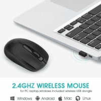 Wireless Mouse, 2.4G Portable Computer Mice for PC, Laptop, Windows,Office Included Wireless USB Dongle (Black) - Image 6
