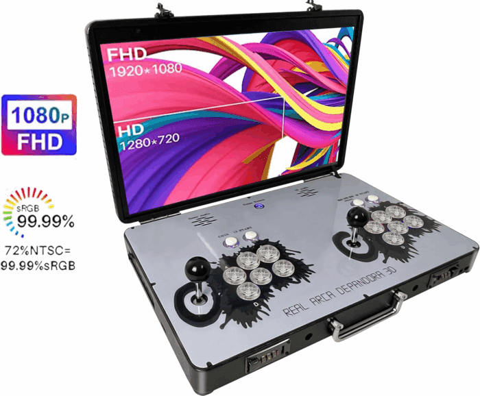 Portable 20000 in 1 Metal Box 3D Arcade Game Console, 22 Inch Screen Retro Electronic Game Console, with Search/Hide/Save/Load/Pause Functions - Image 2