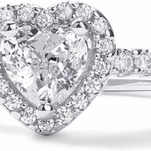 14K Gold Plated Halo Ring | Heart Ring for Women | Square round Promise Rings for Her